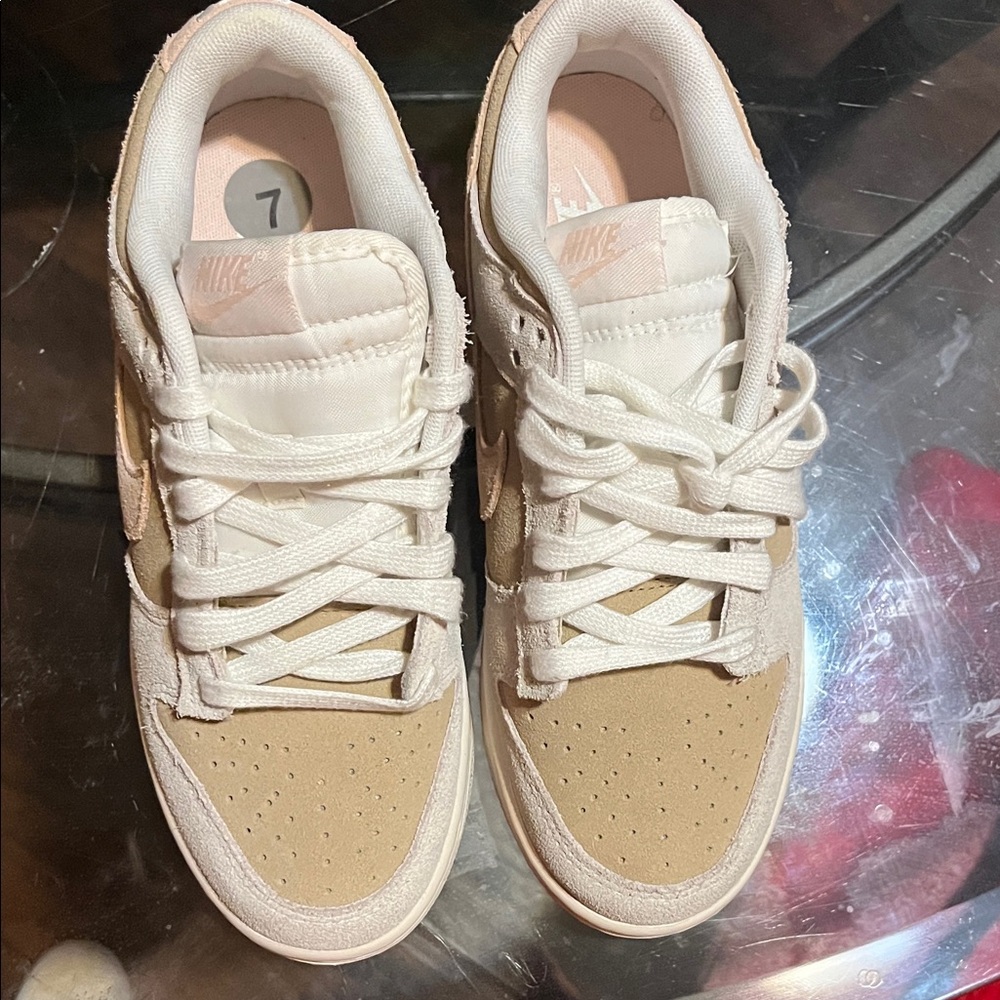 Nike Tan and Cream Sneakers size 7